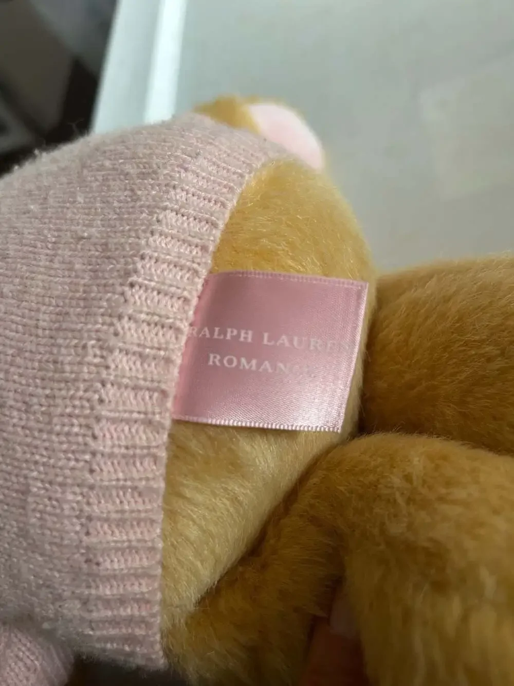 Ralph Lauren The Romance Plush Teddy Bear Stuffed Animal Pink Knit Logo Sweater